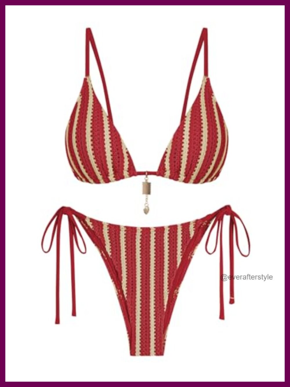 Crochet Bikini Set Cheeky High Rise Thong Two Piece Swimsuit